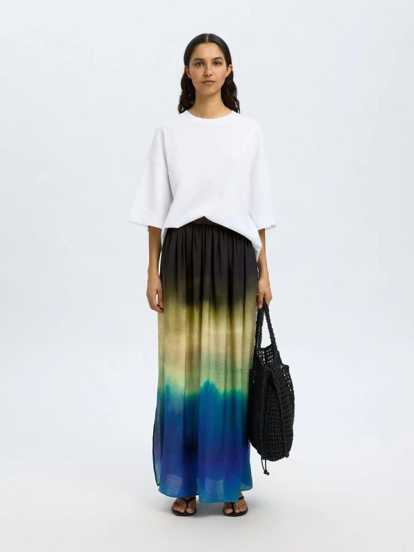 Selected Femme Vilmi HW Maxi Slit Skirt Chestnut  (16097918 chestnut) - MerkenOutlet