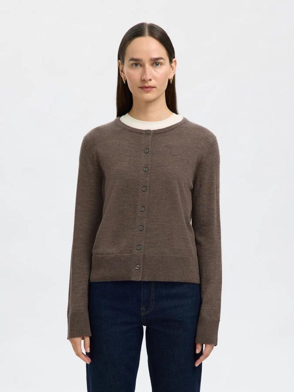 Selected Femme Thea LS Knit Merino Cardigan Delicioso  (16098148 DELICIOSO) - MerkenOutlet