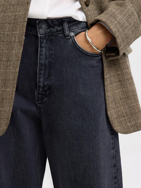 Selected Femme Loose Barrel Ane-Kori MW Jeans Medium Grey Denim  (16099386) - MerkenOutlet