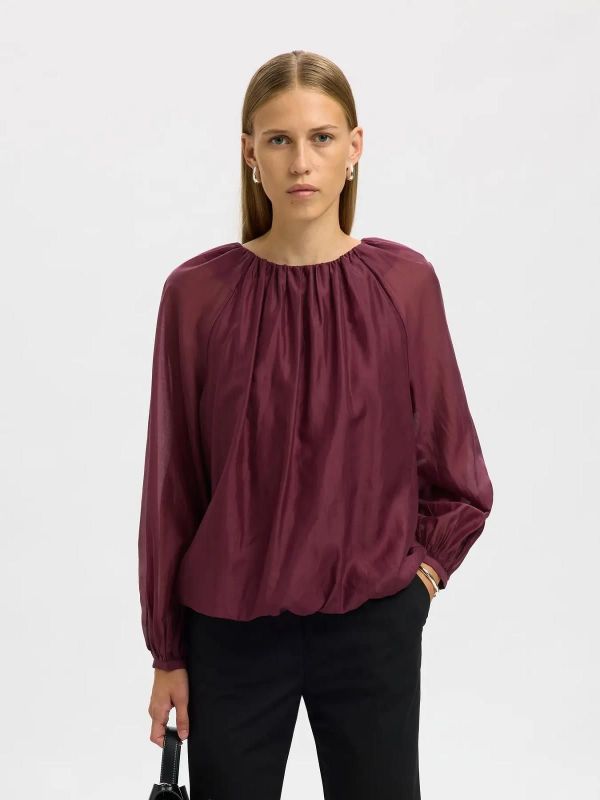 Selected Femme Iris LS Top Fig  (16099392 FIG) - MerkenOutlet