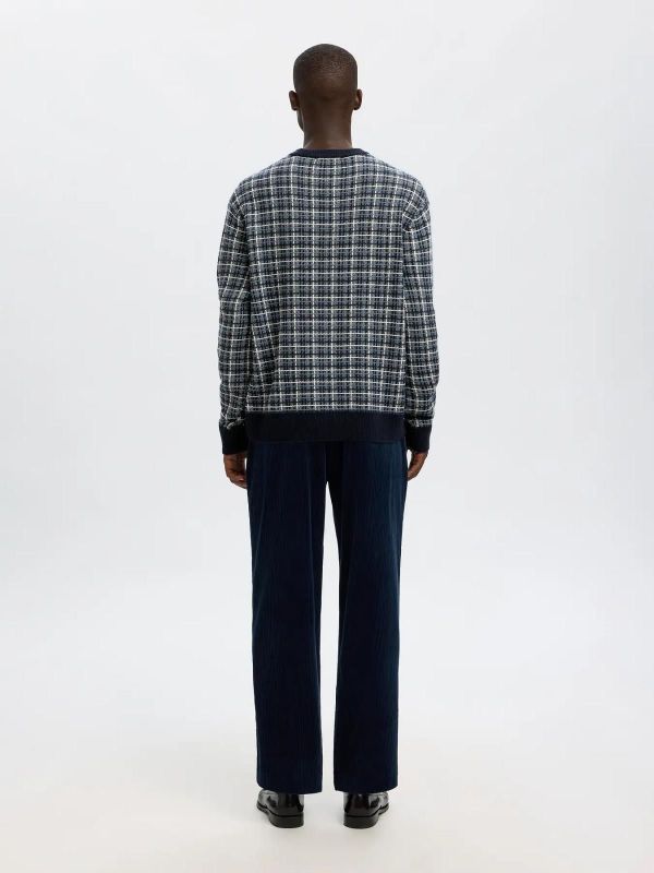 Selected Homme Mikolas LS Knit Relaxed Crew Neck Sky Captain  (16099213 SKY CAPTAIN BLUE MIRAGE) - MerkenOutlet