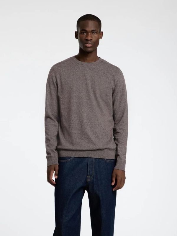 Selected Homme Berg Crew Neck Morel Twist  (16074682 morel twist) - MerkenOutlet