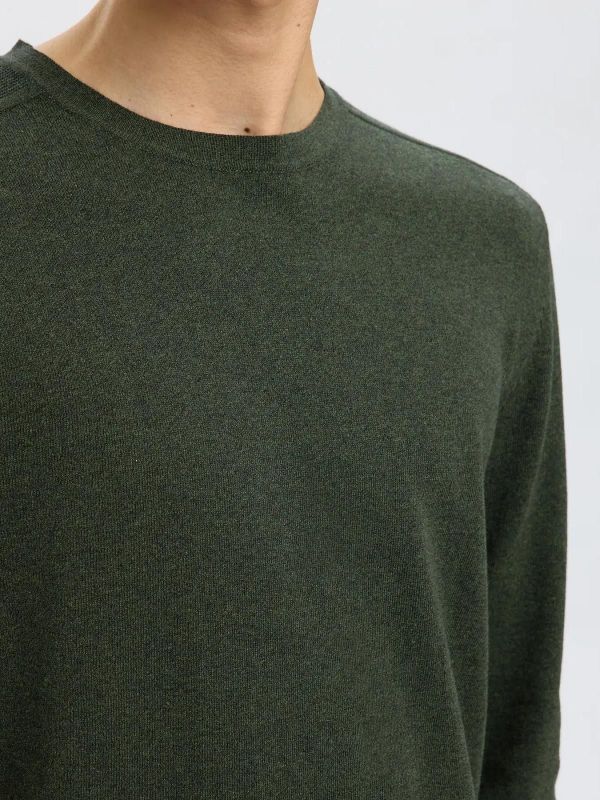 Selected Homme Berg Crew Neck Forest Night  (16074682 forest night) - MerkenOutlet