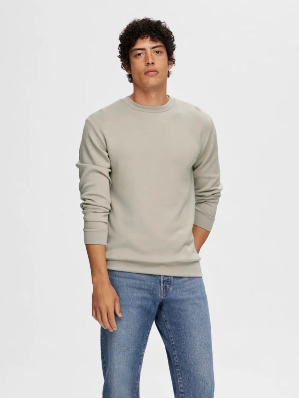 Selected Homme Emanuel Soft Crew Neck Sweat Pure Cashmere  (16092573 pure cashmere) - MerkenOutlet