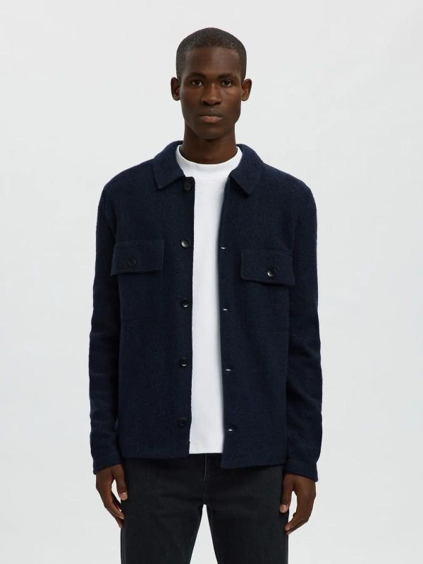 Selected Homme Nealy LS Knit Workwear Cardigan Sky Captain  (16098580 sky captain) - MerkenOutlet