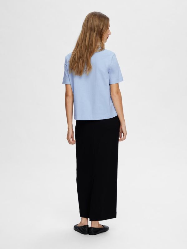 Selected Femme Essential SS Boxy Tee Noos Cashmere Blue  (16087919-CASHMERE BLUE) - MerkenOutlet