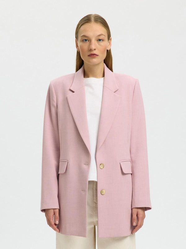 SLW Rita LS Relaxed Blazer Bleached Mauve  (16094205 Bleached Mauve) - MerkenOutlet