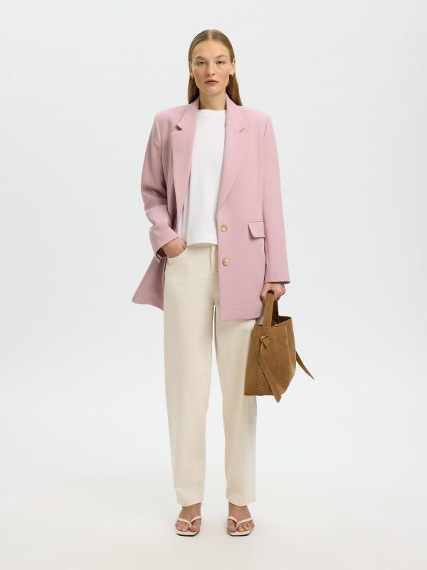SLW Rita LS Relaxed Blazer Bleached Mauve  (16094205 Bleached Mauve) - MerkenOutlet