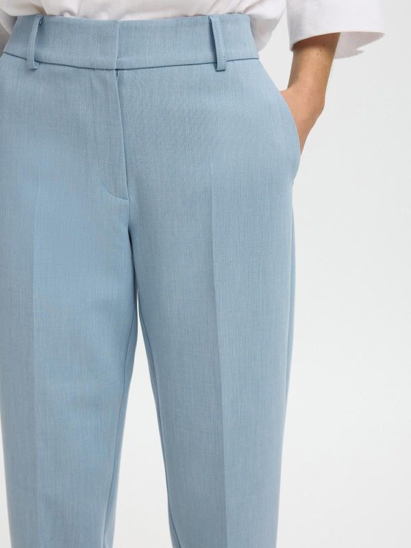 SLF Rita-Ria MW Cropped Pant Dust Blue Melange  (16094207 DUSTY BLUE) - MerkenOutlet