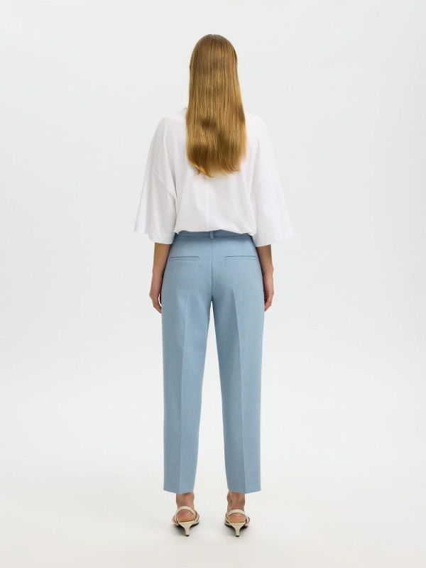 SLF Rita-Ria MW Cropped Pant Dust Blue Melange  (16094207 DUSTY BLUE) - MerkenOutlet