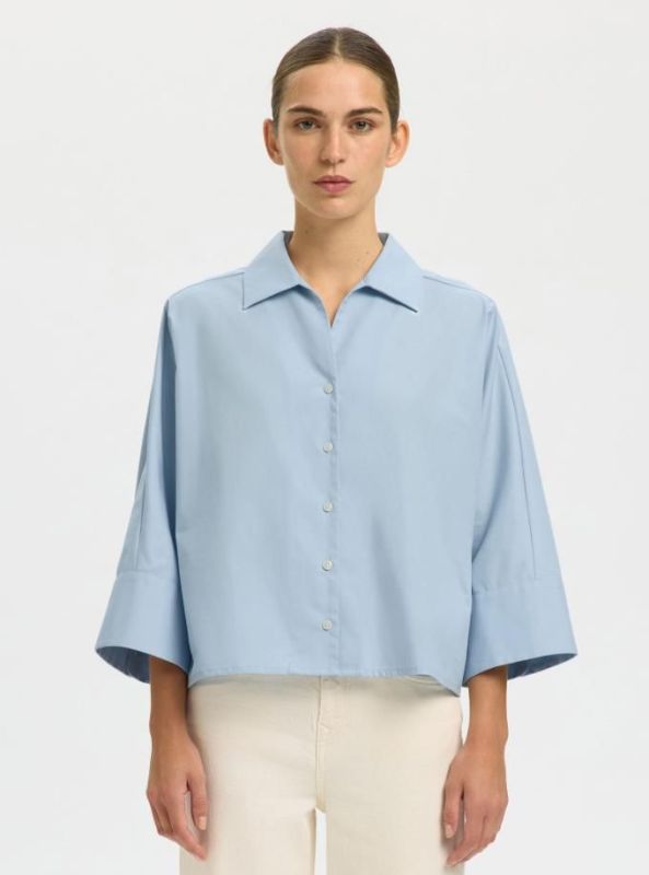 SLF Fester Oversize 3/4 Shirt Cashmere Blue  (16100618 cashmere blue) - MerkenOutlet
