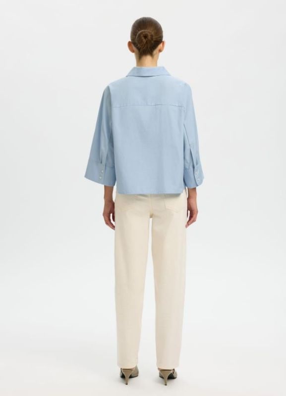 SLF Fester Oversize 3/4 Shirt Cashmere Blue  (16100618 cashmere blue) - MerkenOutlet