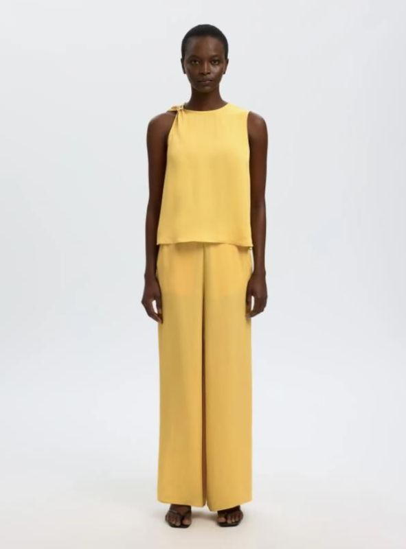 SLF Laura HW Slit Pant Ochre  (16101443 OCHRE) - MerkenOutlet