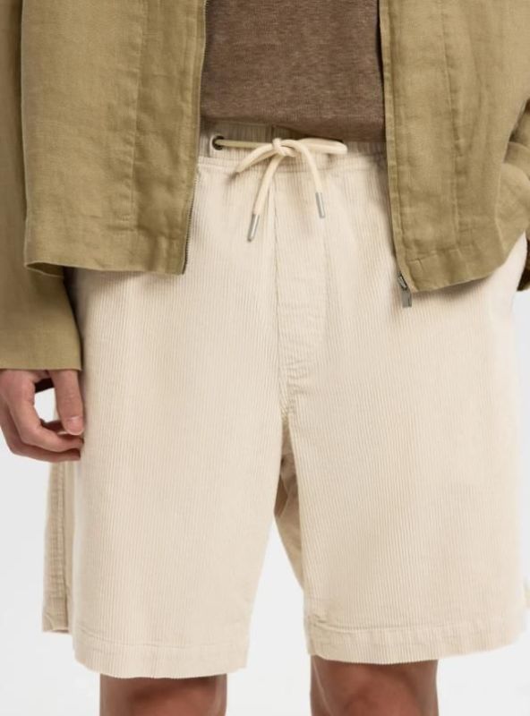 SLH Regular Jace Corduroy Shorts Fog  (16092728 Fog) - MerkenOutlet