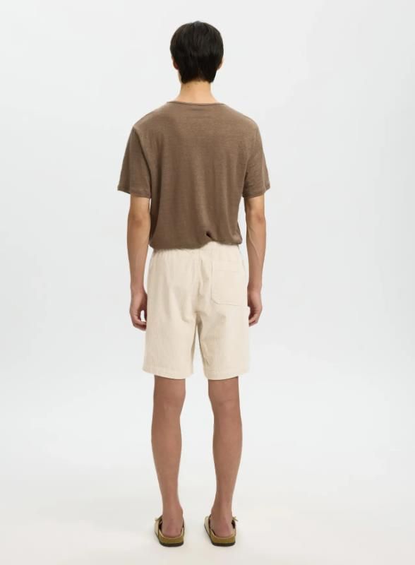 SLH Regular Jace Corduroy Shorts Fog  (16092728 Fog) - MerkenOutlet