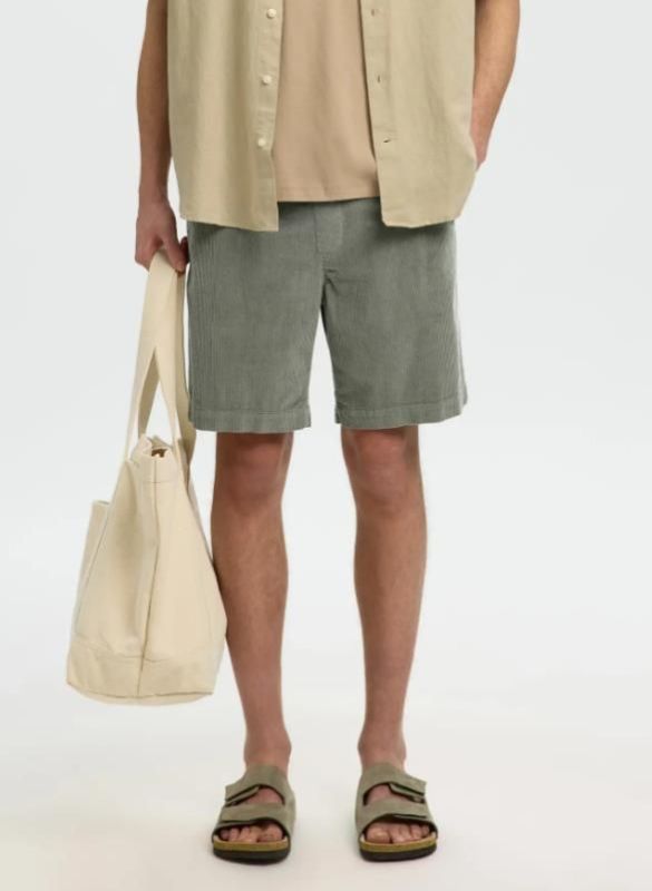 SLH Regular Jace Corduroy Short Vetiver  (16092728 Vetiver) - MerkenOutlet