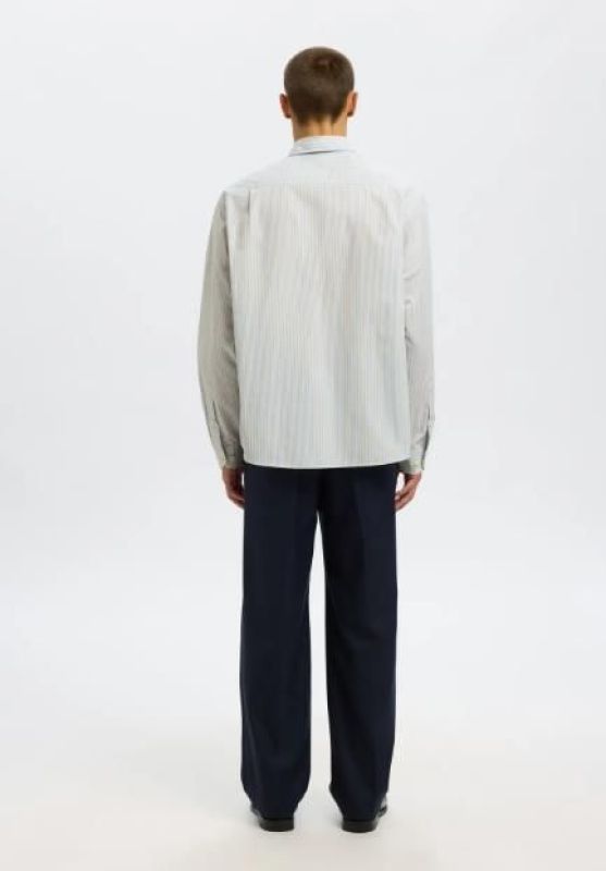 Selected Homme Ctmben Stripe LS Shirt Cashmere Blue Multi Stripes  (16099305 CASHMERE BLUE ) - MerkenOutlet