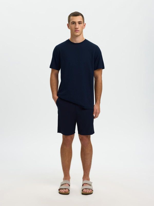 SLH Adam Linen Blend SS Tee Sky Captain  (16100136 SKY CAPTAIN) - MerkenOutlet