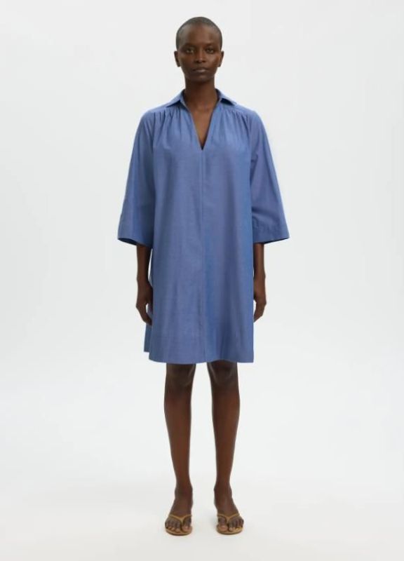 SLF Kira Talia 3/4 Oversize Dress Dark Blue  (16100622 DARK BLUE) - MerkenOutlet
