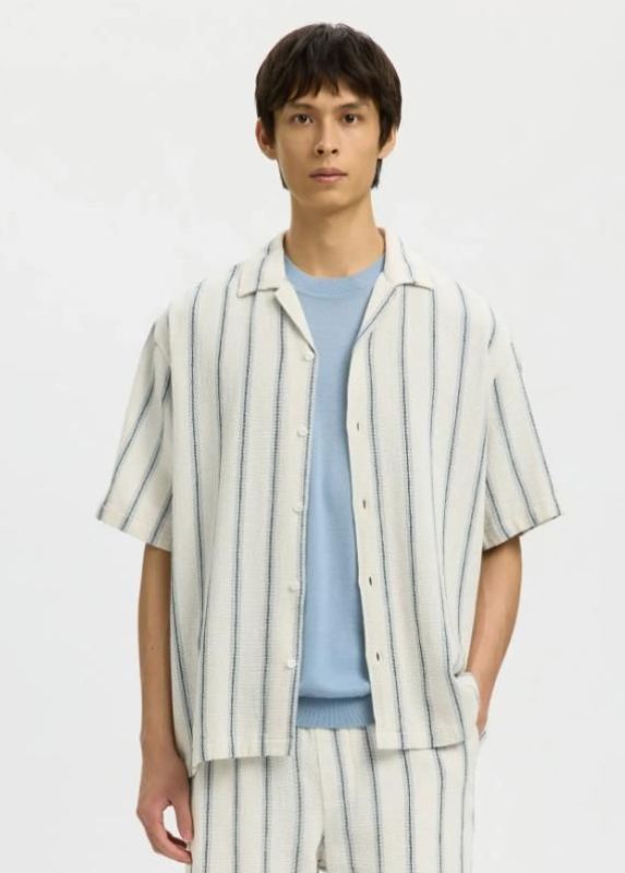 SLH Rlxcal SS Shirt Resort Egret/Skyway  (16101248 Egret Skyway) - MerkenOutlet