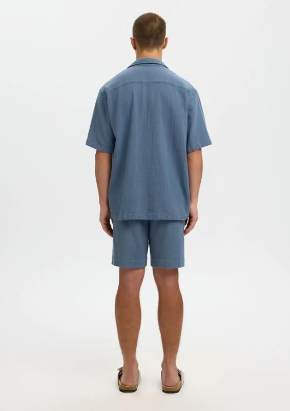 SLH Rlxcal SS Shirt Resort Blue Mirage  (16101248 BLUE MIRAGE) - MerkenOutlet