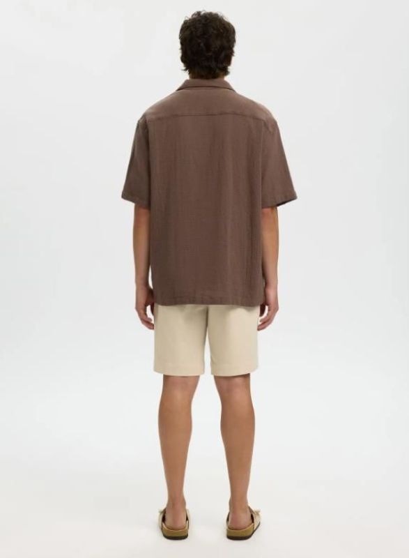 SLH Rlxcal SS Shirt Resort Chocolate Chip  (16101248 Chocolate Chip) - MerkenOutlet