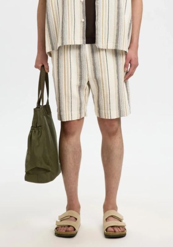 SLH Regcal Shorts Egret Brown Multi  (16101249 Egret Brown Multi) - MerkenOutlet