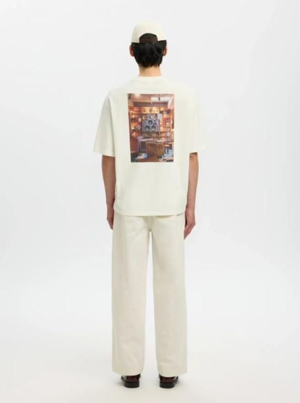 SLH Relax Aspen SS O-Neck Tee Hotel Amour Egret  (16101297 egret) - MerkenOutlet