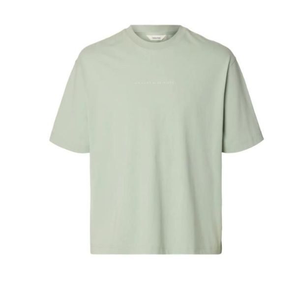 SLH Relax Norman License SS Tee Aqua Gray  (16101616 Aqua Gray) - MerkenOutlet