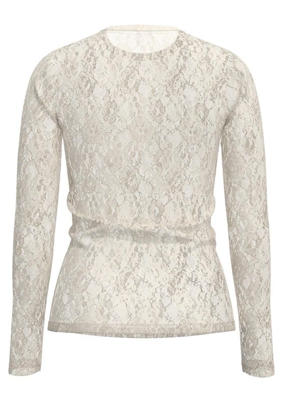 SLF Mista LS O-Neck Top Egret  (16101951 EGRET) - MerkenOutlet