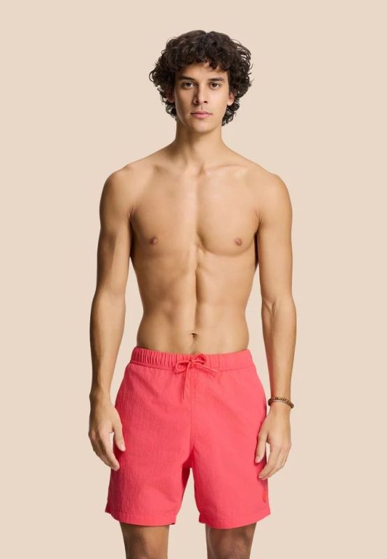 Shiwi Nick Quick Dry Swim Shorts Solid Red Hibiscus  (1525206100-3011) - MerkenOutlet