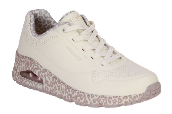 Skechers Uno Safari Time White/Leopard Sneaker  (155412-WHLD) - MerkenOutlet