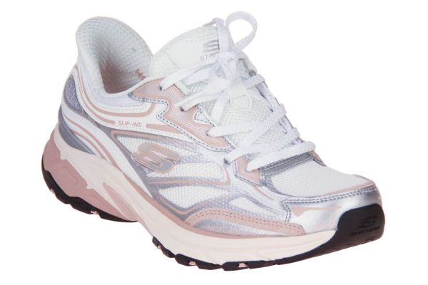 Skechers Slip-Ins Stamina Sport White/Silver/Pink  (150710-WSLP) - MerkenOutlet