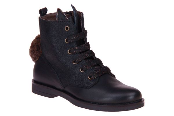 Stones and Bones Falp Zwarte Veterboot  (FALP-BLACK) - MerkenOutlet