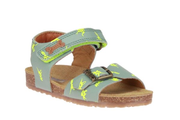 Stones & Bones Losto Sandaal Groen-Geel  (LOSTO-CALF + YELLOW) - MerkenOutlet