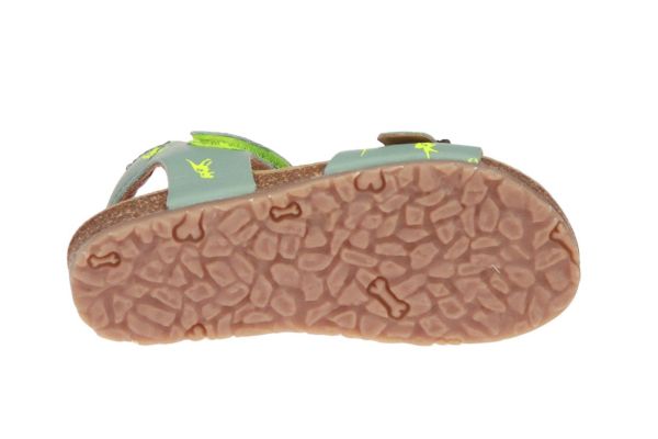 Stones & Bones Losto Sandaal Groen-Geel  (LOSTO-CALF + YELLOW) - MerkenOutlet