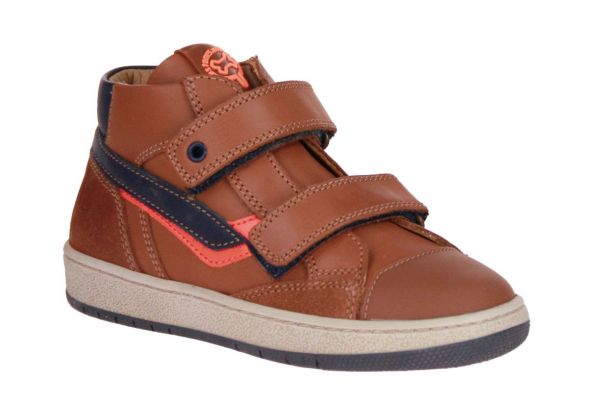 Stones and Bones Crosp Cognac-Blauwe Velcroschoen  (CROSP CUOIO NAVY) - MerkenOutlet