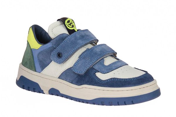 Stones and Bones Mario Blauwe Velcroschoen  (MARIO-DENIM/GREEN) - MerkenOutlet