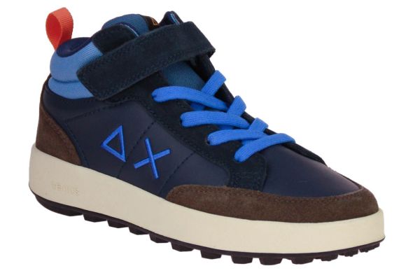 SUN68 Boy's Genius Mid Kid Navy Blue  (Z45335K-07) - MerkenOutlet