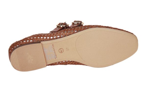 Tamaris Ballerina Met Gesp Cognac  (1-22144-46/305) - MerkenOutlet