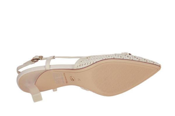 Tamaris Raffia Slingback Offwhite  (1-29634-44/418) - MerkenOutlet