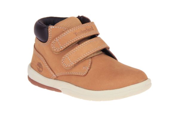 Timberland Toddle Tracks Hook&Loop Boot Wheat Nubuck  (A1JVP) - MerkenOutlet