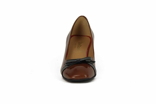 Voltan Camel pumps met zwarte strik  (6780CA) - MerkenOutlet
