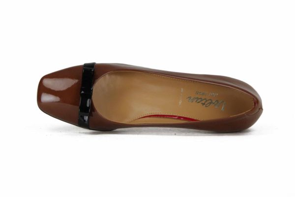 Voltan Camel pumps met zwarte strik  (6780CA) - MerkenOutlet