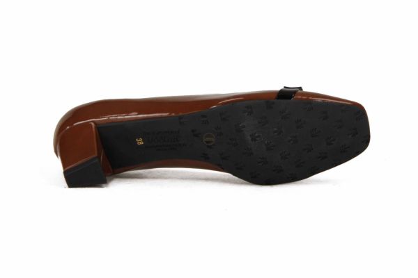 Voltan Camel pumps met zwarte strik  (6780CA) - MerkenOutlet
