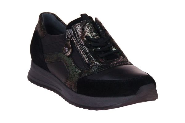 Waldläufer Vicky Zwarte Sneaker H-leest  (752004-701) - MerkenOutlet