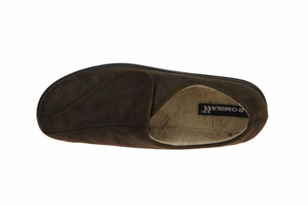 Romika Präsident 85  Bruine Pantoffel Wol  (73085/304) - MerkenOutlet