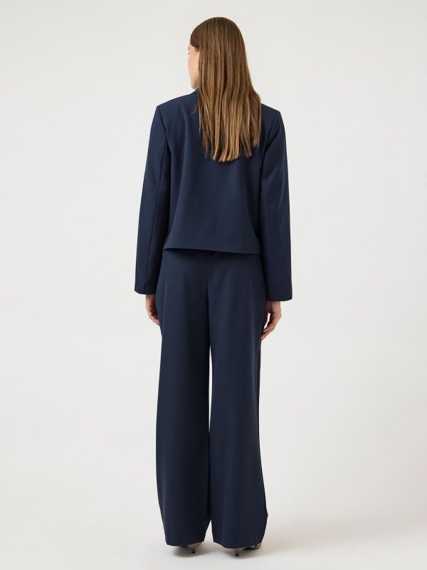 Y.A.S. Dakota HW Pant Navy Blazer  (26033932 NAVY BLAZER) - MerkenOutlet