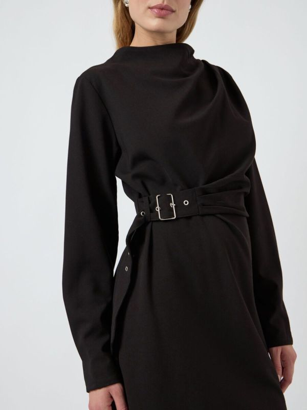 Y.A.S. Tumino LS Dress Black  (26039169 BLACK) - MerkenOutlet