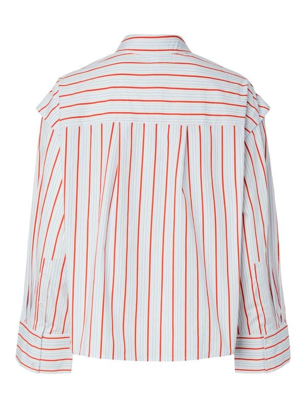 Y.A.S. Leeana LS Shirt Star White - Skyway/Red Stripes  (26041099 star white) - MerkenOutlet
